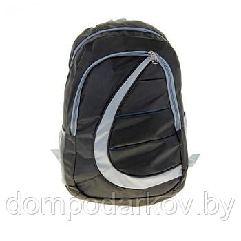 Рюкзак молодёжный "Волна", 1 отдел, 2 наружных кармана, 2 боковых кармана, цвет чёрно-серый