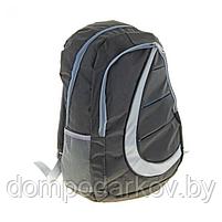 Рюкзак молодёжный "Волна", 1 отдел, 2 наружных кармана, 2 боковых кармана, цвет чёрно-серый, фото 2