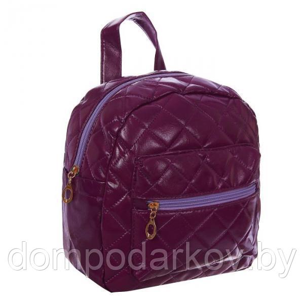 Рюкзак молодёжный на молнии "Ромбы", 1 отдел, 1 наружный и 2 боковых кармана, сиреневый - фото 2 - id-p76561819
