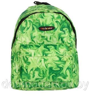 Рюкзак молодёжный на молнии "Узор", 1 отдел, 1 наружный карман, зелёный