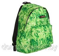 Рюкзак молодёжный на молнии "Узор", 1 отдел, 1 наружный карман, зелёный, фото 2