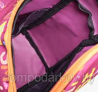 Рюкзак молодёжный на молнии, 1 отдел, наружный карман, цвет розовый, фото 5