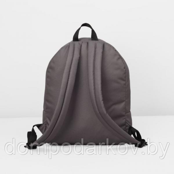 Рюкзак молодёжный на молнии, 1 отдел, наружный карман, цвет серый - фото 3 - id-p76561843