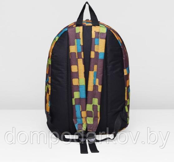 Рюкзак молодёжный на молнии, 1 отдел, наружный карман, регулируемые лямки, цвет жёлтый/коричневый - фото 3 - id-p76561839
