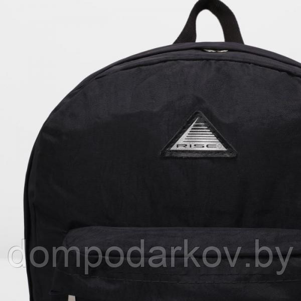 Рюкзак молодёжный на молнии, 1 отдел, наружный карман, цвет чёрный - фото 4 - id-p76561848