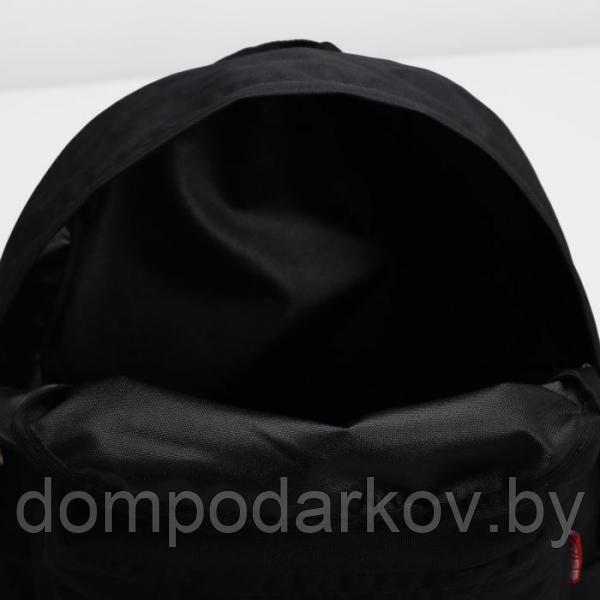 Рюкзак молодёжный на молнии, 1 отдел, наружный карман, цвет чёрный - фото 5 - id-p76561847