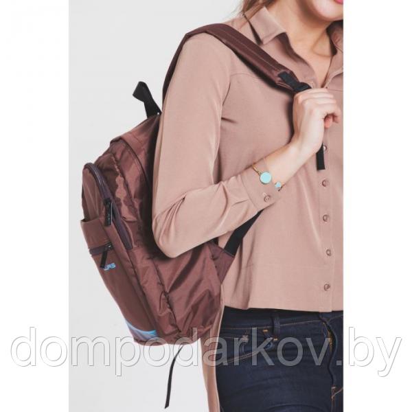Рюкзак молодёжный на молнии, 2 отдела, 2 наружных кармана, цвет коричневый - фото 6 - id-p76561850