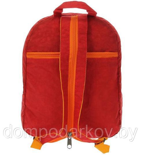Рюкзак молодёжный на молнии, 2 отдела, красный/оранжевый - фото 6 - id-p76561851