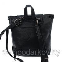 Рюкзак молодёжный на шнурке "Каролина", 1 отдел, 1 наружный карман, чёрный, фото 3