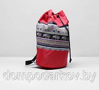 Рюкзак на шнурке, 1 отдел, наружный карман, цвет красный, фото 2