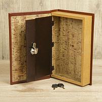 Сейф-книга дерево "Орнамент" кожзам 26х17х5 см, фото 3