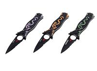 Сувенирный нож складной, рукоять черная, с драконом, цвета микс