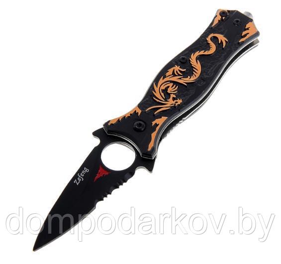 Сувенирный нож складной, рукоять черная, с драконом, цвета микс - фото 2 - id-p76562008