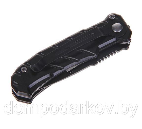 Сувенирный нож, складной, с кнопкой, рукоять 3 полоски, черный - фото 2 - id-p76562010