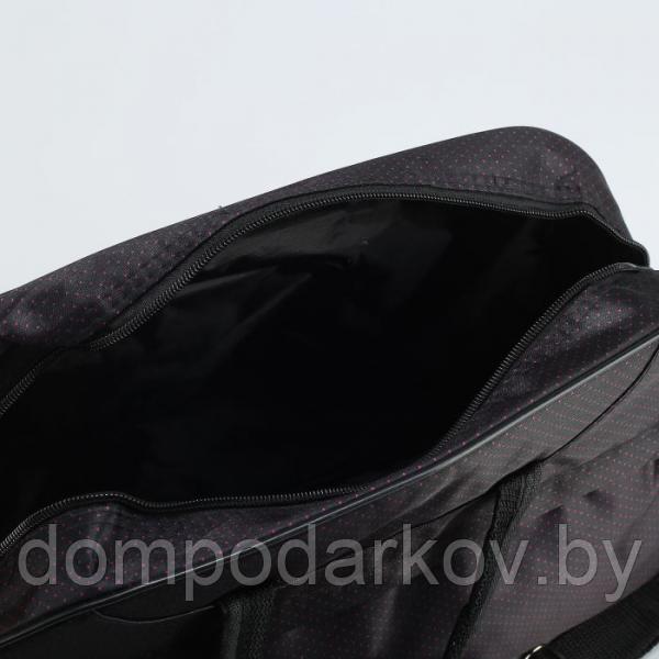Сумка дорожная на молнии, 1 отдел, наружный карман, длинный ремень, цвет чёрный - фото 5 - id-p76562016