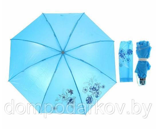 Зонт механический, R=55см, цвет голубой - фото 1 - id-p76562358