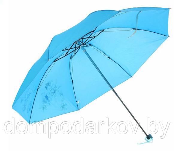 Зонт механический, R=55см, цвет голубой - фото 2 - id-p76562358