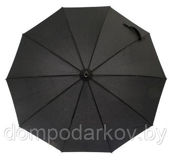 Зонт-трость полуавтомат, R=53см, цвет чёрный