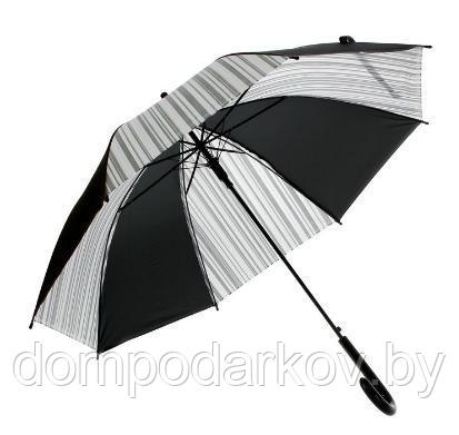Зонт-трость, полуавтомат, R=55см, цвет чёрный - фото 1 - id-p76562367