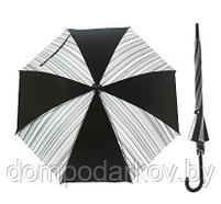 Зонт-трость, полуавтомат, R=55см, цвет чёрный, фото 2