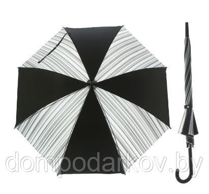 Зонт-трость, полуавтомат, R=55см, цвет чёрный - фото 2 - id-p76562367