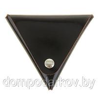 Монетница, треугольник на кнопке, темно-коричневая, фото 2