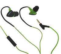 Наушники Luazon Sport LH-502, вакуумные, с микрофоном, крепление за ухо, зелёно-чёрные