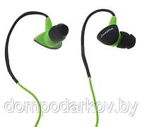 Наушники Luazon Sport LH-502, вакуумные, с микрофоном, крепление за ухо, зелёно-чёрные, фото 2