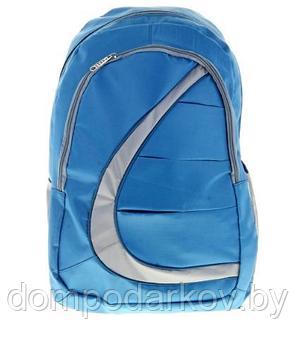 Рюкзак молодёжный "Волна", 1 отдел, 2 наружных кармана, 2 боковых кармана, цвет сине-серый