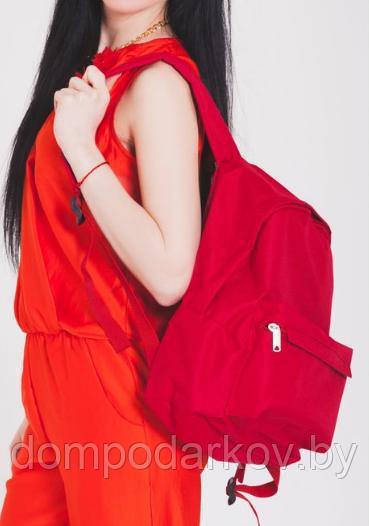 Рюкзак молодёжный на молнии, 1 отдел, 1 наружный карман, красный - фото 2 - id-p76562564