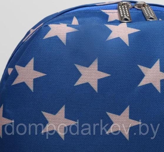 Рюкзак молодёжный на молнии, 1 отдел, наружный карман, цвет синий/серый - фото 4 - id-p76562568