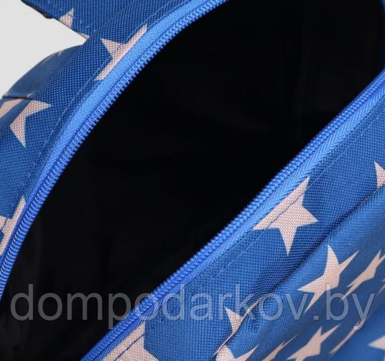 Рюкзак молодёжный на молнии, 1 отдел, наружный карман, цвет синий/серый - фото 5 - id-p76562568