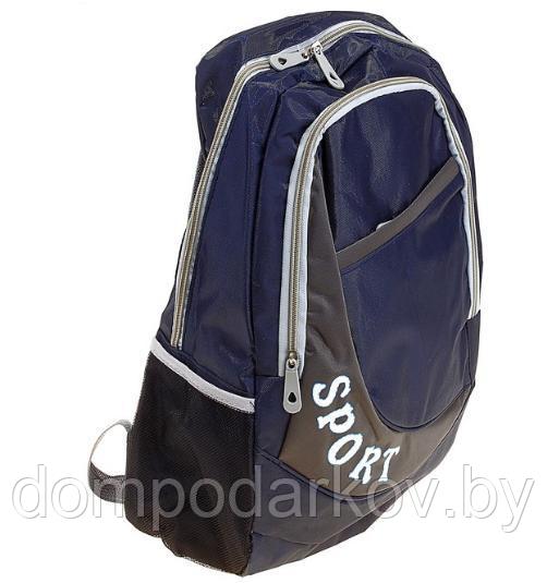 Рюкзак молодёжный, 2 отдела, 1 карман, 2 боковых кармана - сетка, цвет синий - фото 2 - id-p76562573