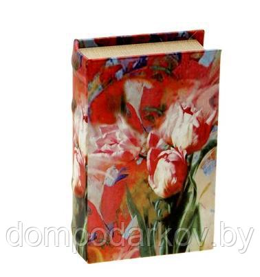 Сейф-книга "Красные тюльпаны", обита шёлком - фото 1 - id-p76562595