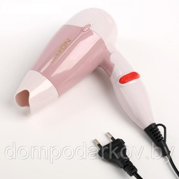 Фен для волос LuazON LF-23, 800 Вт, 2 скорости, складная ручка, розовый - фото 1 - id-p76562653