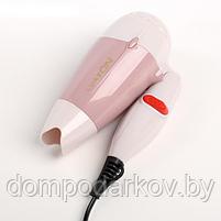 Фен для волос LuazON LF-23, 800 Вт, 2 скорости, складная ручка, розовый, фото 3