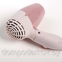 Фен для волос LuazON LF-23, 800 Вт, 2 скорости, складная ручка, розовый, фото 4