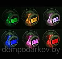 Часы-будильник LuazON LB-06, 7 цветов дисплея, 6 звуков, прозрачный, фото 5