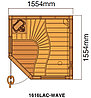 Сауна в сборе SAWO 1616LAC интерьер WAVE кедр без оборудования и аксессуаров, фото 3