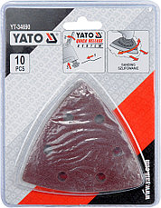 Треугольная шлиф.бумага на ткан.основе 90мм [10шт.]"Yato"YT-34690, фото 2