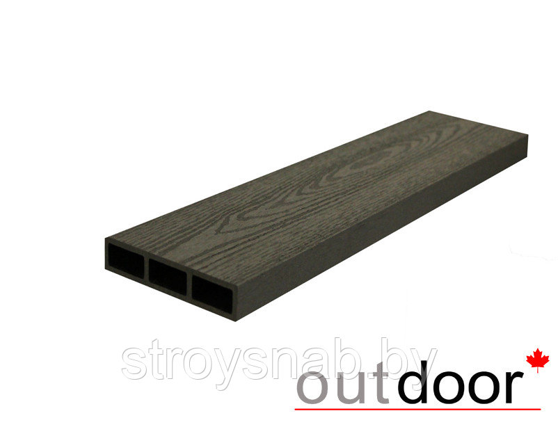 Доска для вентилируемого фасада из ДПК Outdoor 115*22*3000, черная с рисунком дерева - фото 1 - id-p76613378