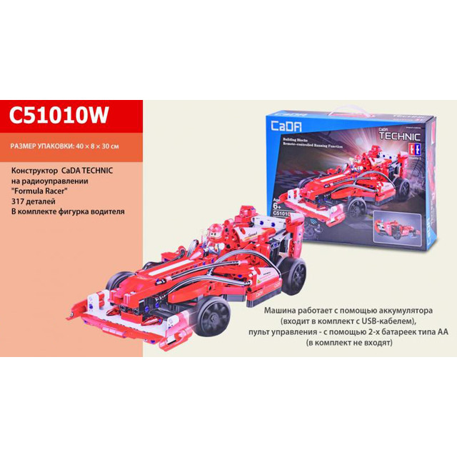 Конструктор CaDa Technic C51010W Формула 1 на радиоуправлении 317 деталей - фото 2 - id-p76616939