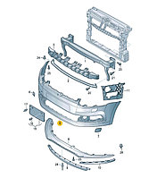 Бампер передний Фольксваген Поло Седан рестайлинг, 6RU807221AGRU