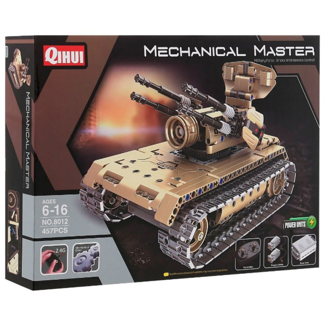 Конструктор р/у QiHui 8012 Mechanical Master Зенитный танк 457 деталей - фото 1 - id-p76699096