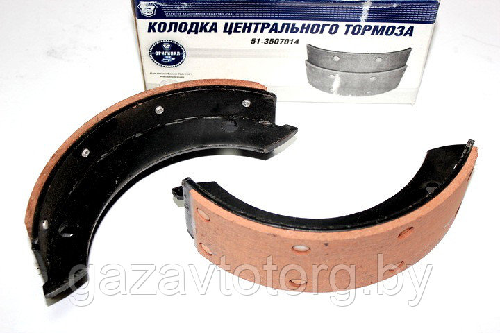 Колодка ручного тормоза ГАЗ-53 с накладками, 1ШТ(ОАО ГАЗ), 51-3507014
