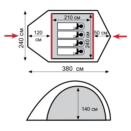 Палатка Tramp Lair 4 V2 - фото 2 - id-p76715945