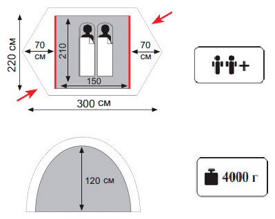 Палатка Tramp Rock 2 V2 - фото 2 - id-p76717493