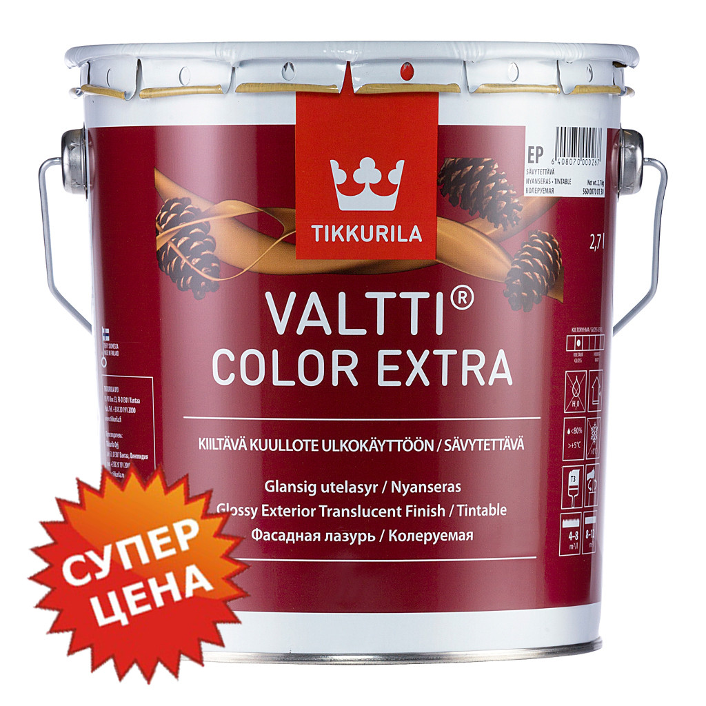 Tikkurila Valtti Color Extra EC, 9л - Фасадная лазурь для древесины | Тиккурила Валтти Колор Экстра