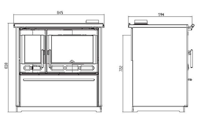 схема печи Plamen 850 Glas