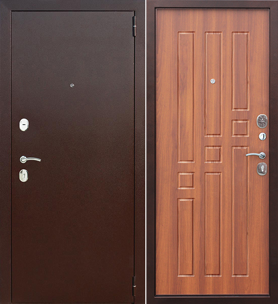 Двери входные металлические Гарда 8 мм, рустикальный дуб